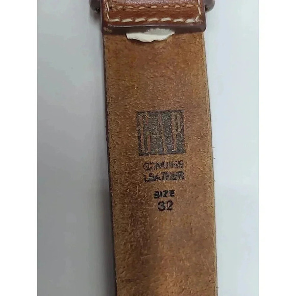 GAP Brown Leather Belt Men's Size 32 Twine Accents - Picture 4 of 7